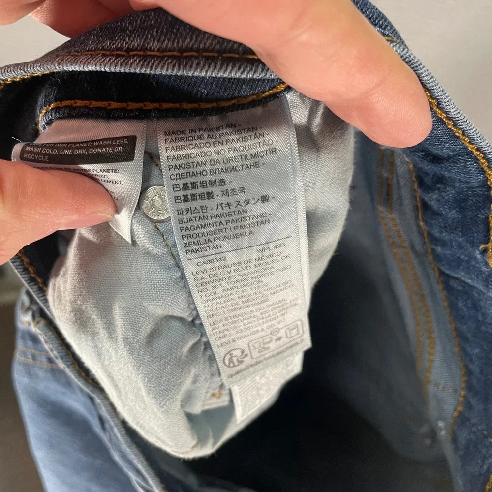 Levis 506 Jeans Mens 38x30 Regular Straight Blue Stretch Denim‎